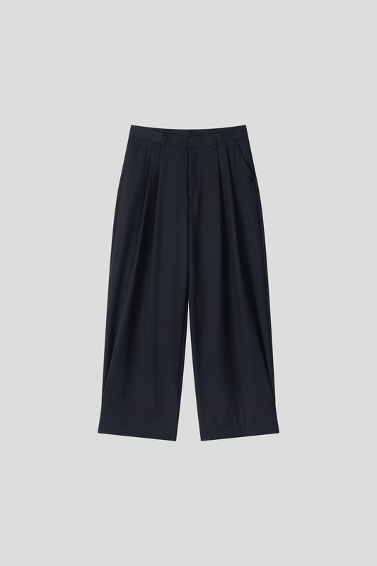 Two-Tuck Wide Slacks NAVY