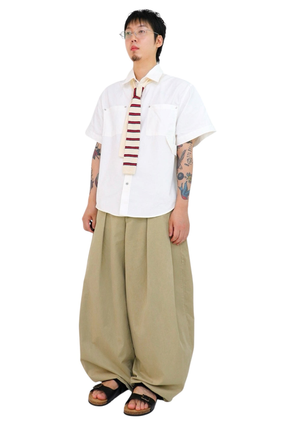 Curved Balloon Wide Pants