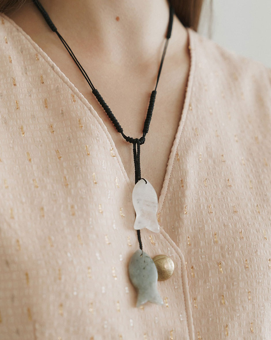 【BORNETE SEASON 23-015】23SS guppy gemstone necklace
