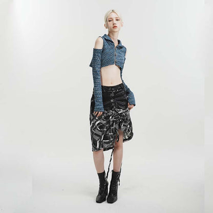 SHIRRING PANEL SKIRT