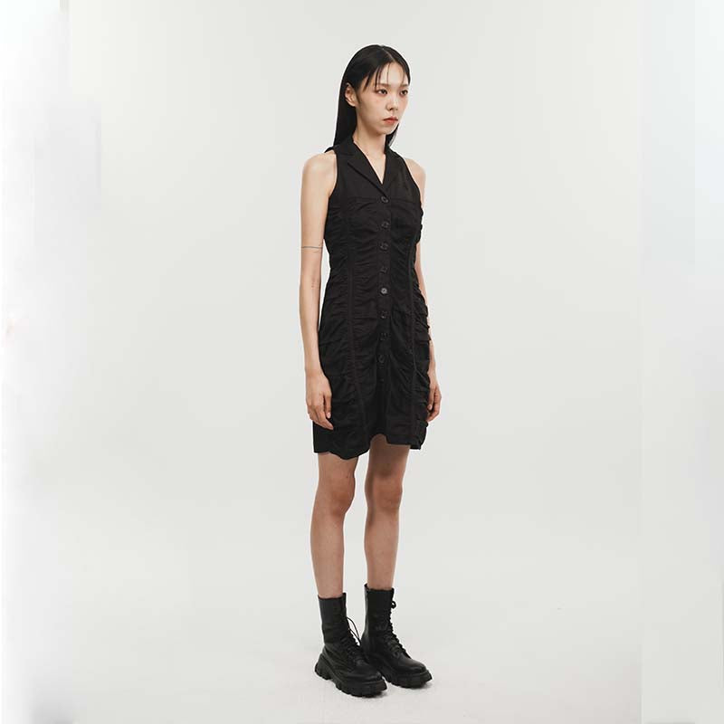 SHIRRING MINI DRESS