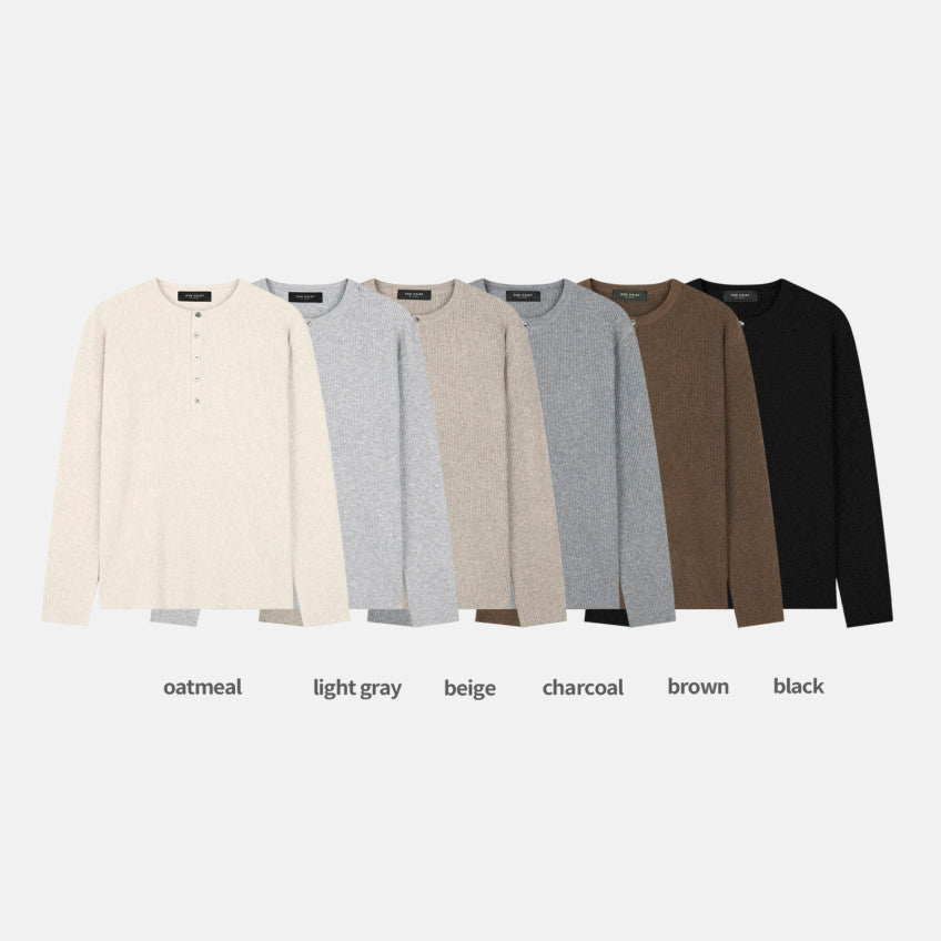 Ribbed Henley Knit colorguide (6 colors)