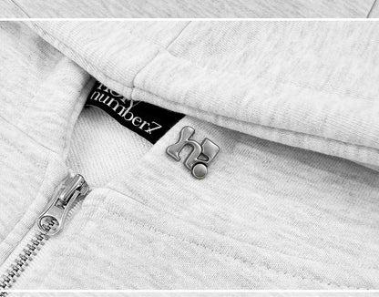 Holy Symbol Oversized hooded zip-up WHITE MELANGE ディテール2