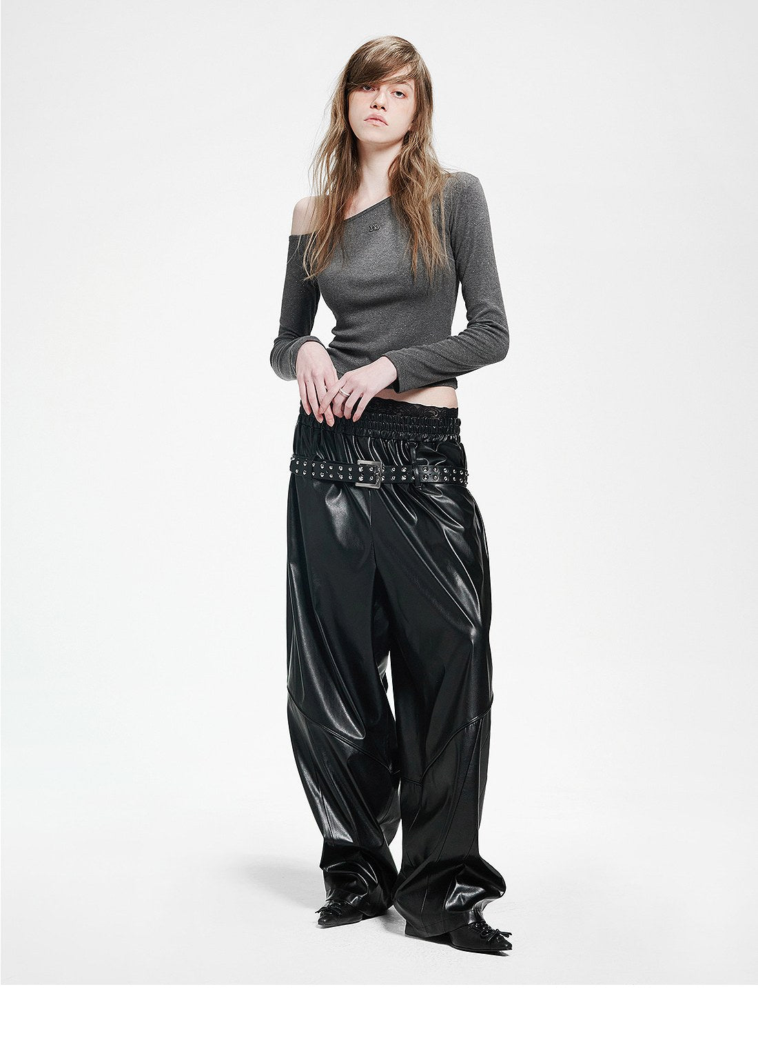 Holy symbol sparkle off-shoulder GRAY