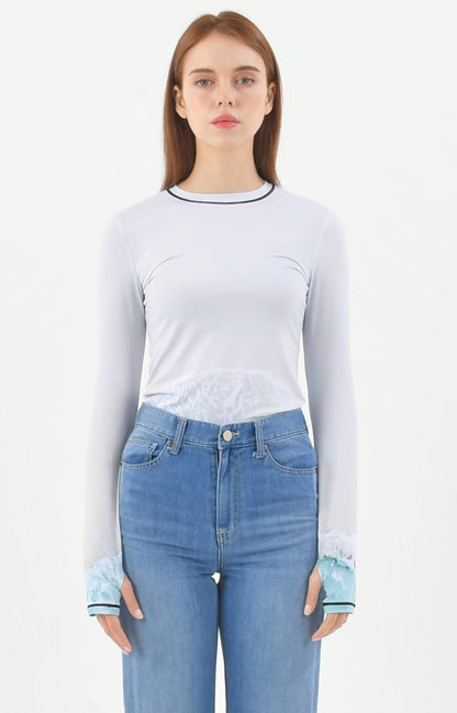PRINT LONG SLEEVE ROUND T-SHIRT_[WAVE1]