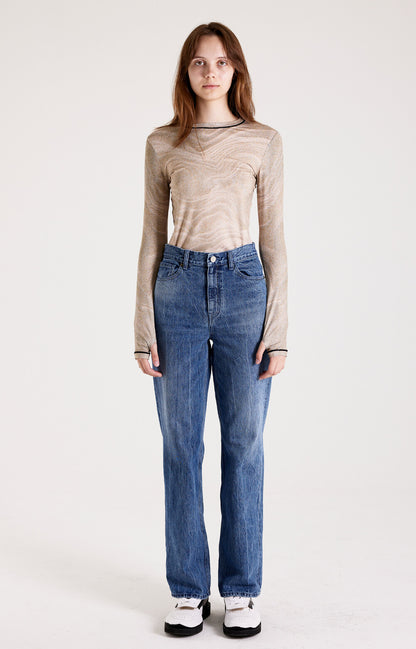 PRINT LONG SLEEVE ROUND T-SHIRT_[SAND]