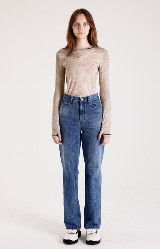 PRINT LONG SLEEVE ROUND T-SHIRT_[SAND]