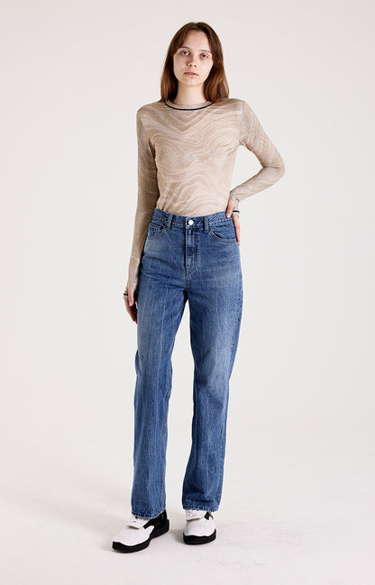PRINT LONG SLEEVE ROUND T-SHIRT_[SAND]