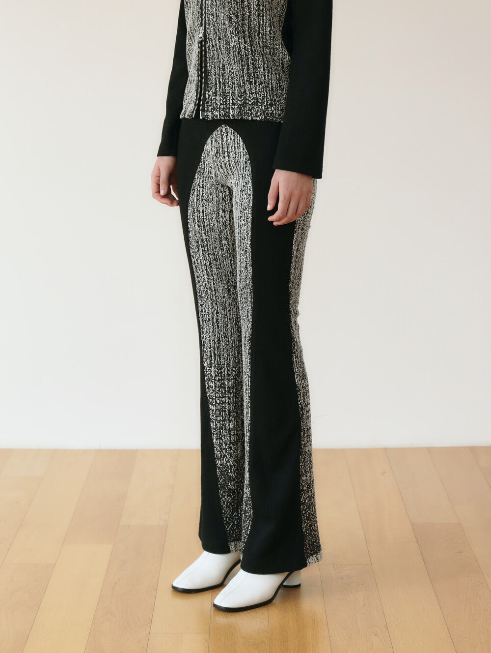 JACQUARD LOW RIZE BANDING PANTS_ SEMI BOOTS CUT