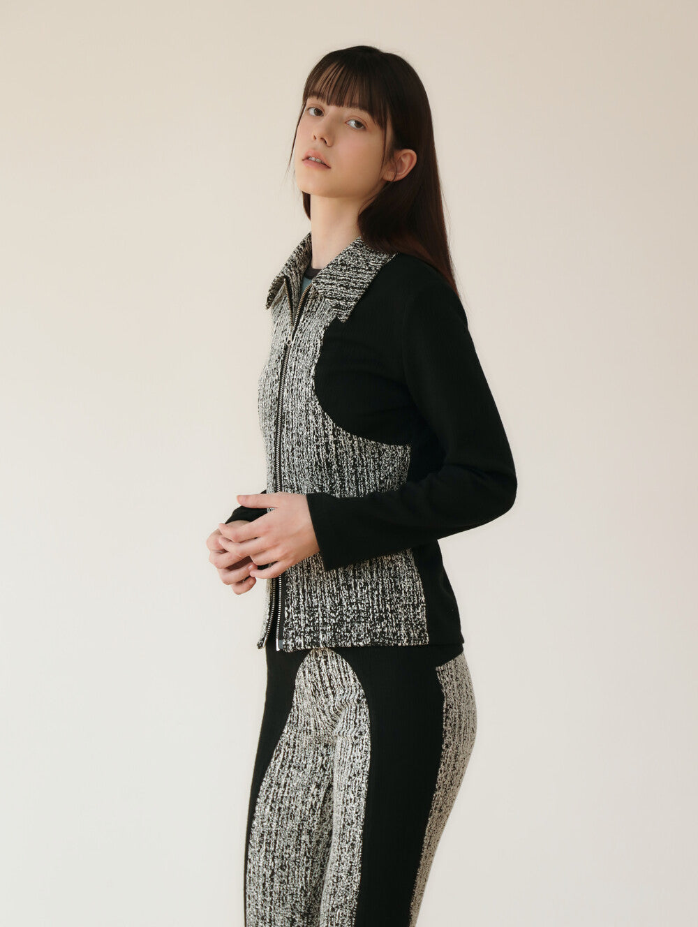 JACQUARD GRADATION TWO WAY JUMPER