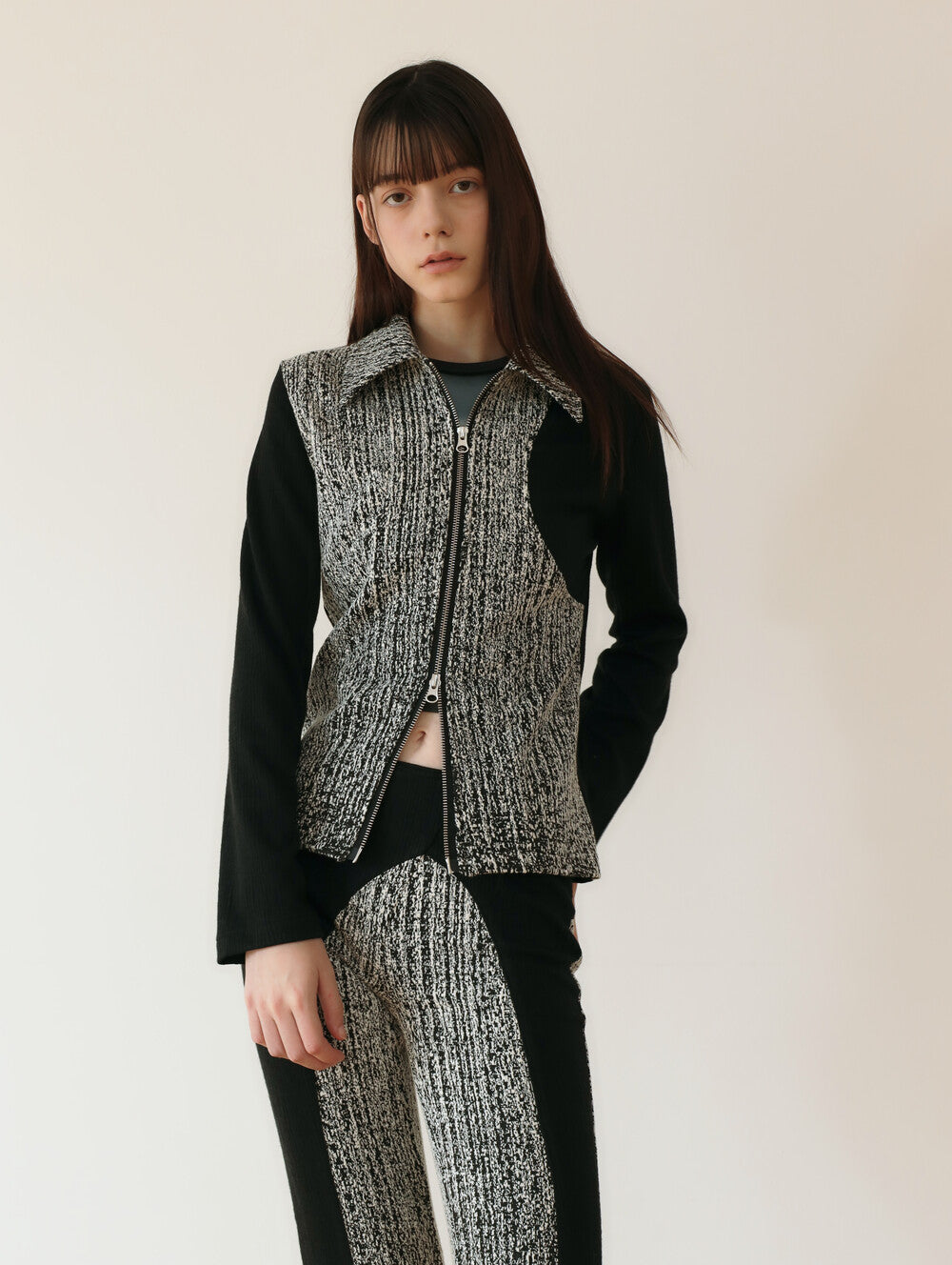 JACQUARD GRADATION TWO WAY JUMPER