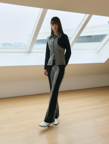 JACQUARD LOW RIZE BANDING PANTS_ SEMI BOOTS CUT