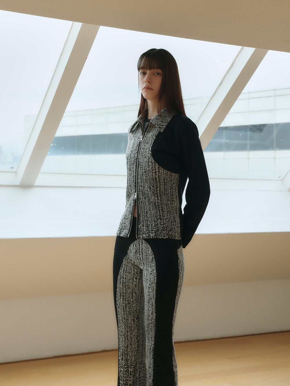 JACQUARD GRADATION TWO WAY JUMPER