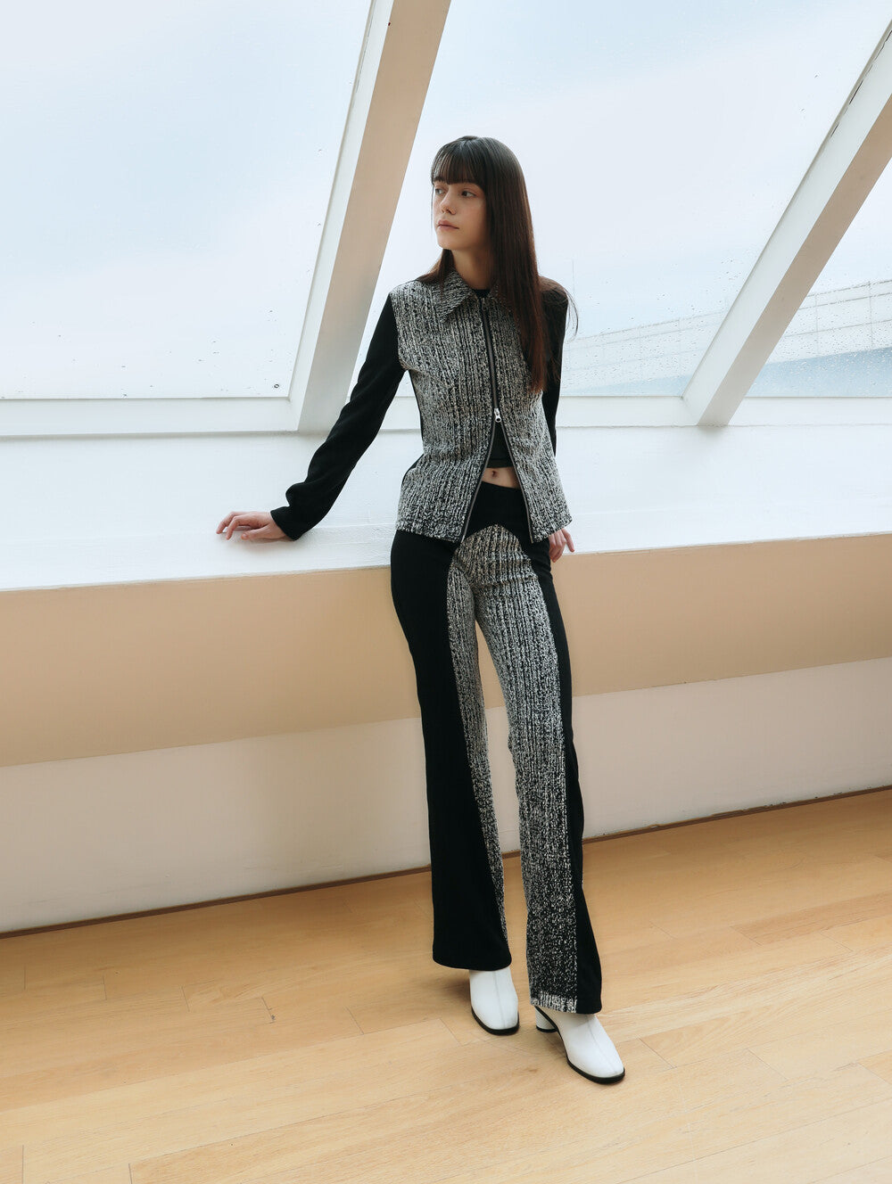 JACQUARD GRADATION TWO WAY JUMPER