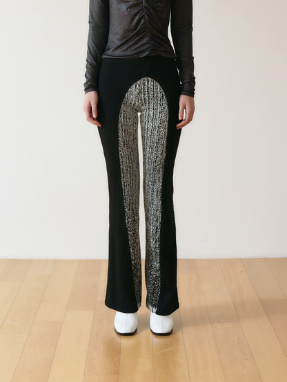 JACQUARD LOW RIZE BANDING PANTS_ SEMI BOOTS CUT