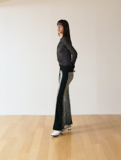 JACQUARD LOW RIZE BANDING PANTS_ SEMI BOOTS CUT