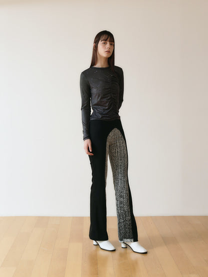 JACQUARD LOW RIZE BANDING PANTS_ SEMI BOOTS CUT