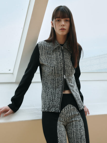 JACQUARD LOW RIZE BANDING PANTS_ SEMI BOOTS CUT
