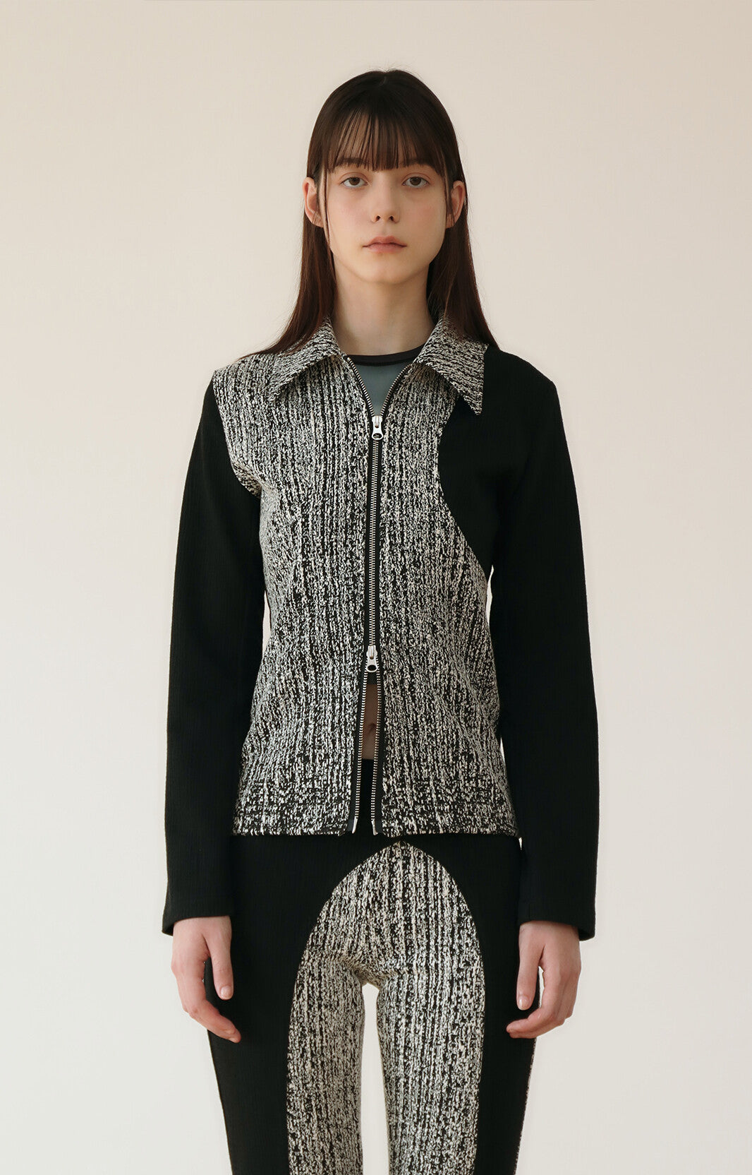 JACQUARD GRADATION TWO WAY JUMPER