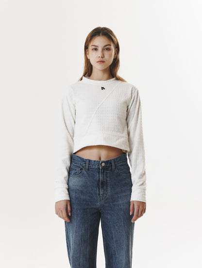 POLAR FLEECE LOGO CROP T-SHIRT