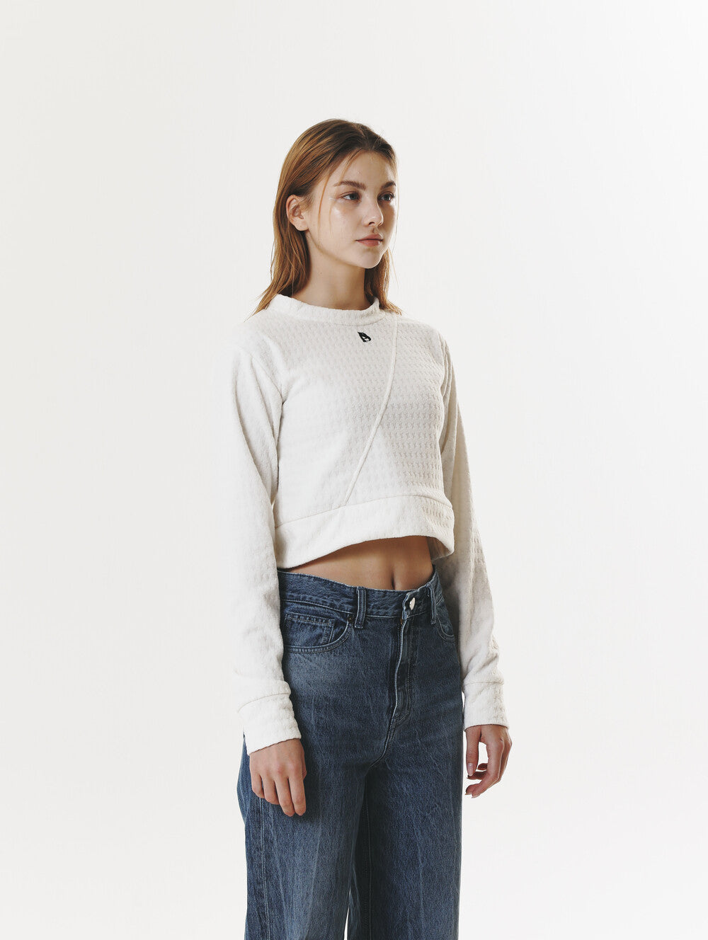 POLAR FLEECE LOGO CROP T-SHIRT