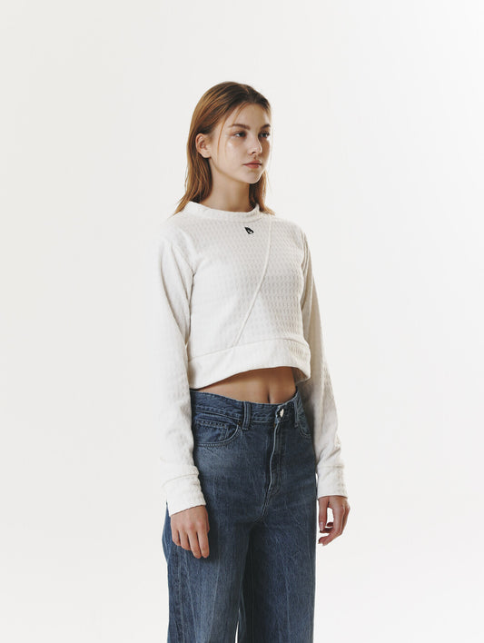POLAR FLEECE LOGO CROP T-SHIRT