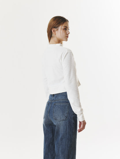POLAR FLEECE LOGO CROP T-SHIRT