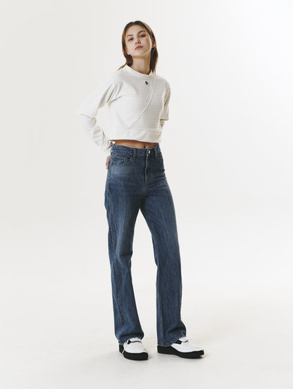 POLAR FLEECE LOGO CROP T-SHIRT