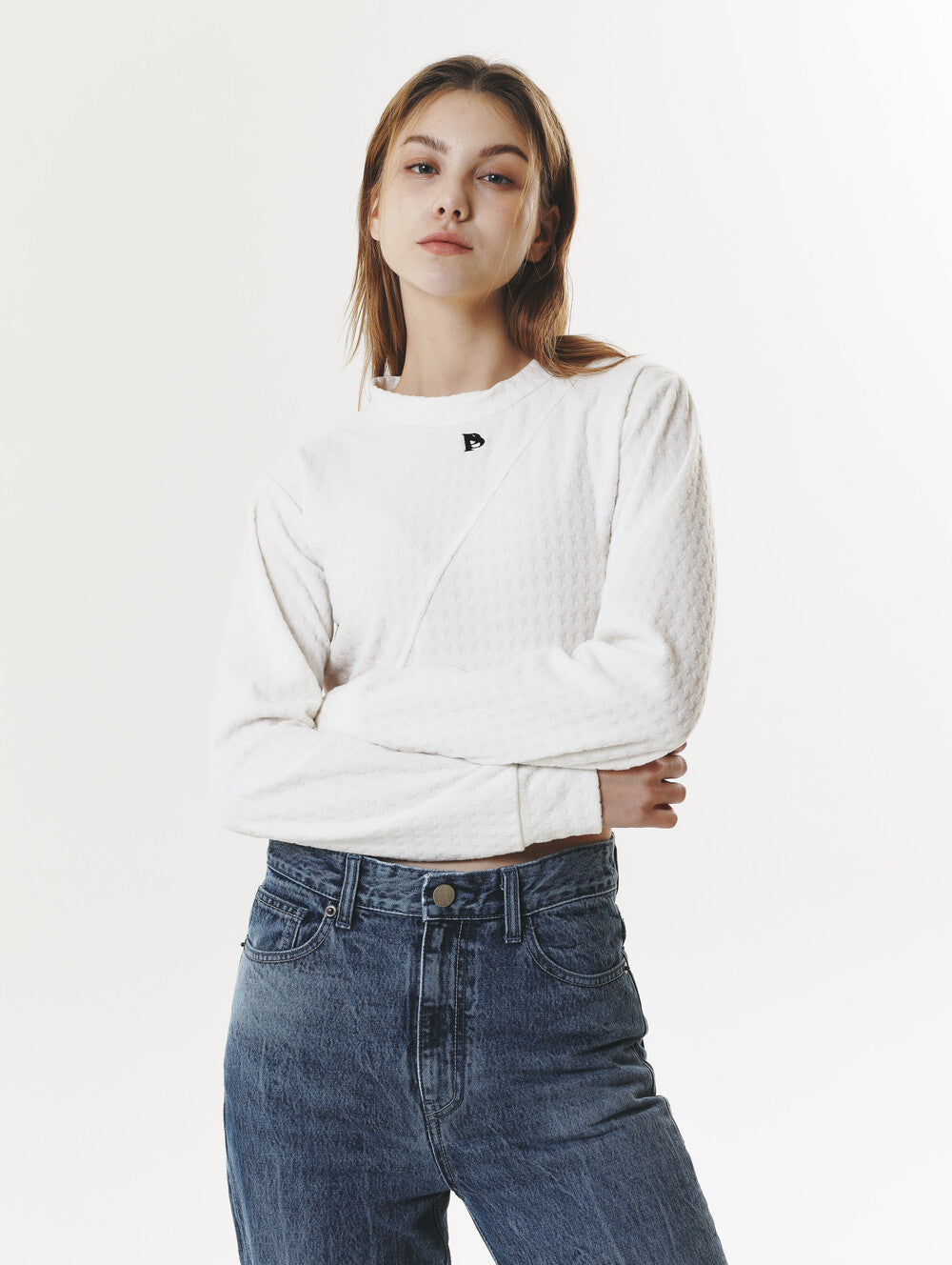 POLAR FLEECE LOGO CROP T-SHIRT