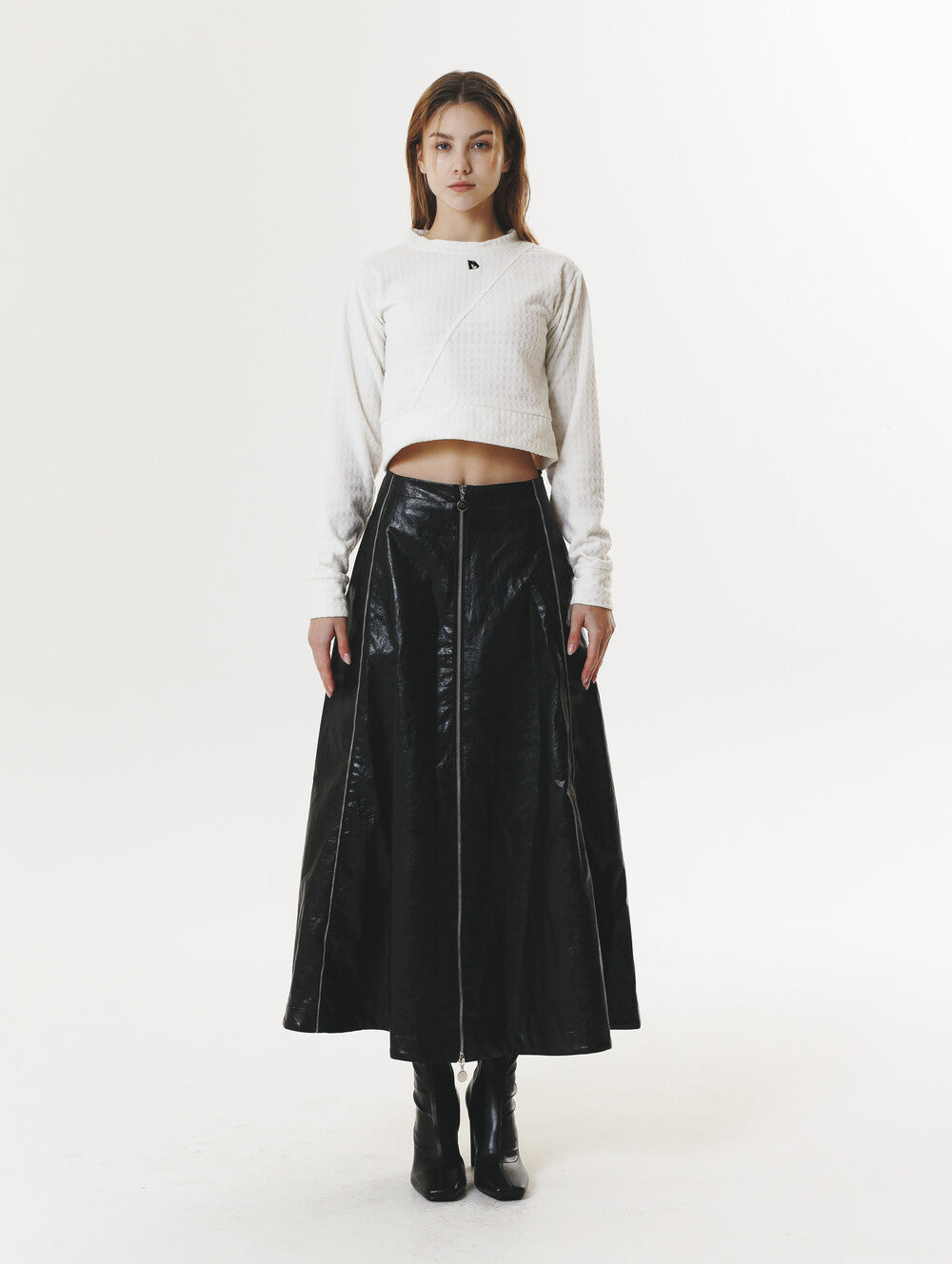 POLAR FLEECE LOGO CROP T-SHIRT