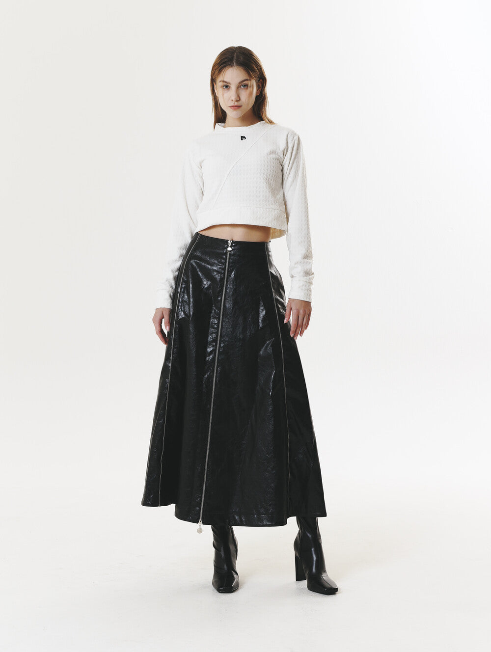 POLAR FLEECE LOGO CROP T-SHIRT