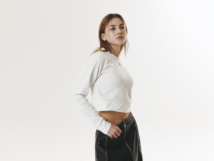 POLAR FLEECE LOGO CROP T-SHIRT