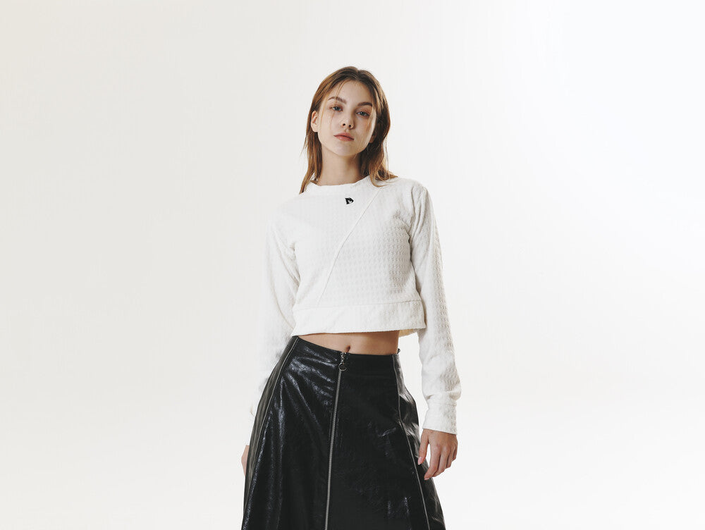 POLAR FLEECE LOGO CROP T-SHIRT