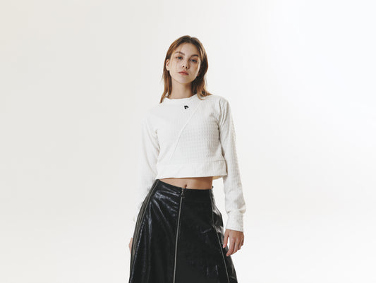 POLAR FLEECE LOGO CROP T-SHIRT