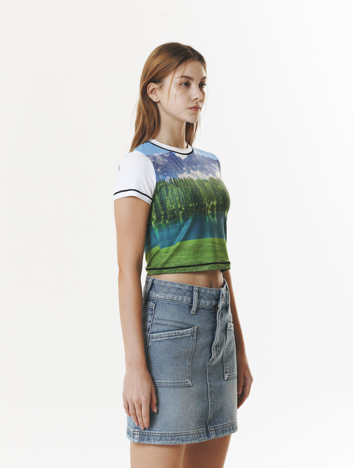 PRINT SHORT SLEEVE CROP T-SHIRT_[FIELD]