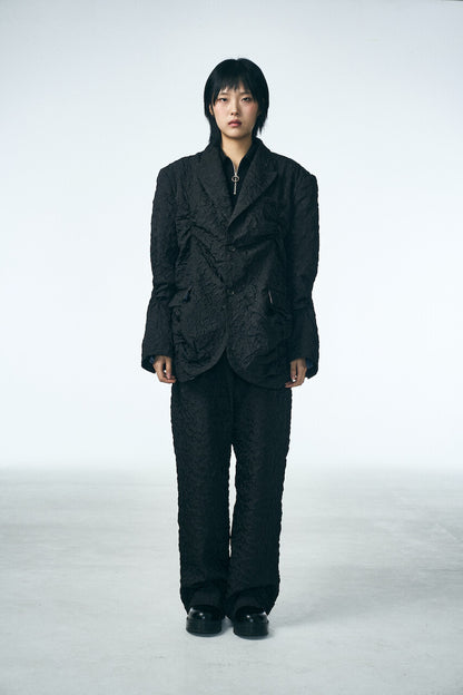 SHIRRING RAINDROP PANTS_BLACK