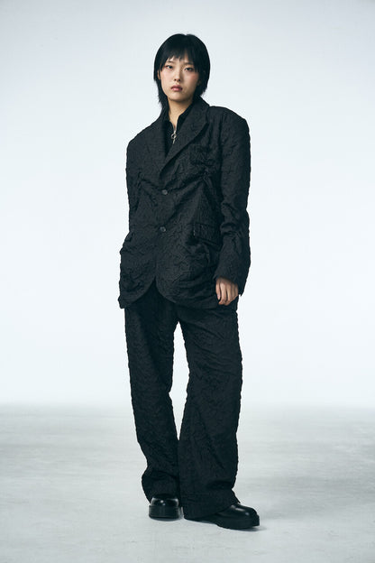 SHIRRING RAINDROP PANTS_BLACK