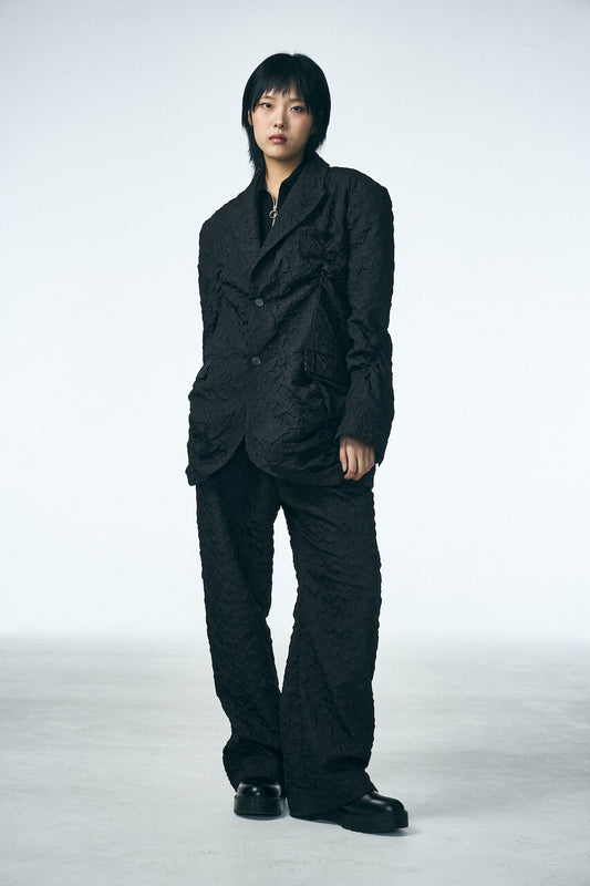 SHIRRING RAINDROP PANTS_BLACK
