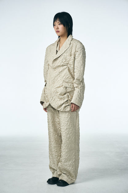 SHIRRING RAINDROP JACKET_BEIGE