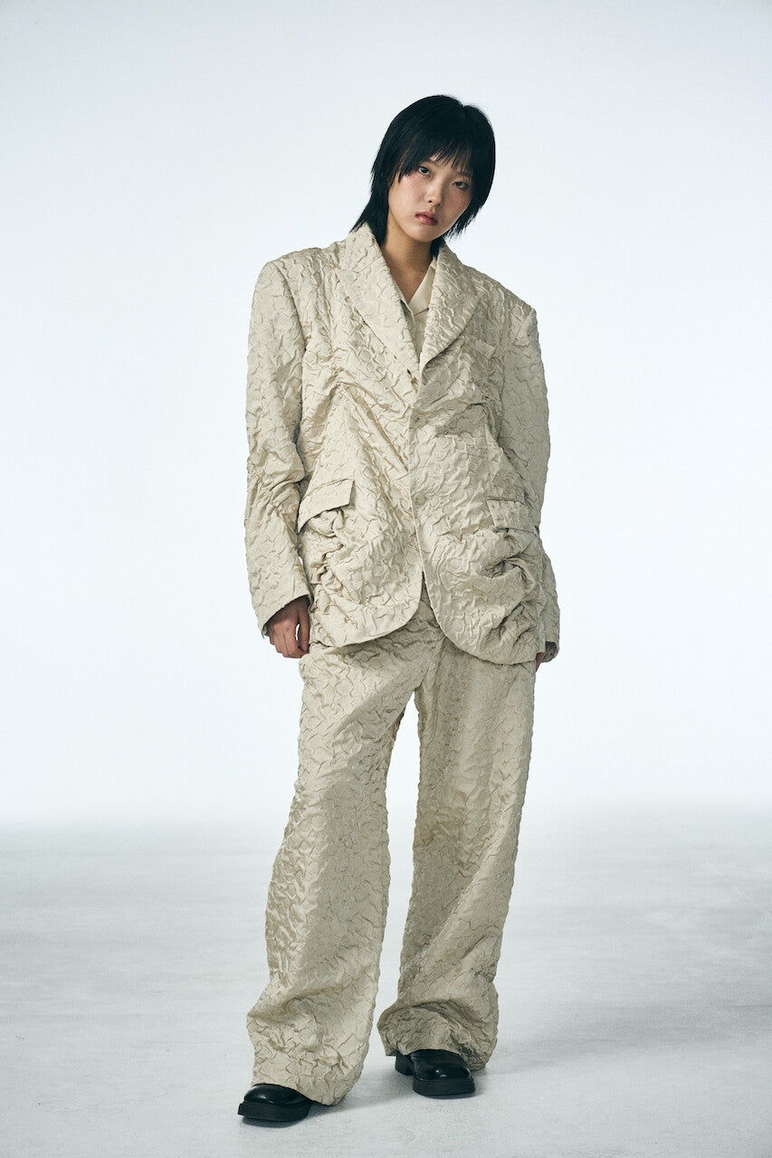 SHIRRING RAINDROP JACKET_BEIGE