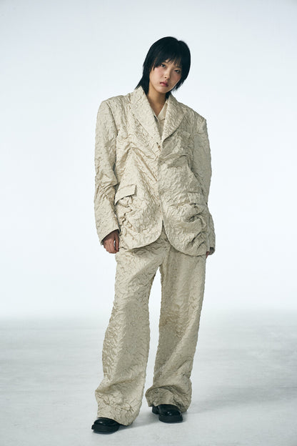 SHIRRING RAINDROP JACKET_BEIGE