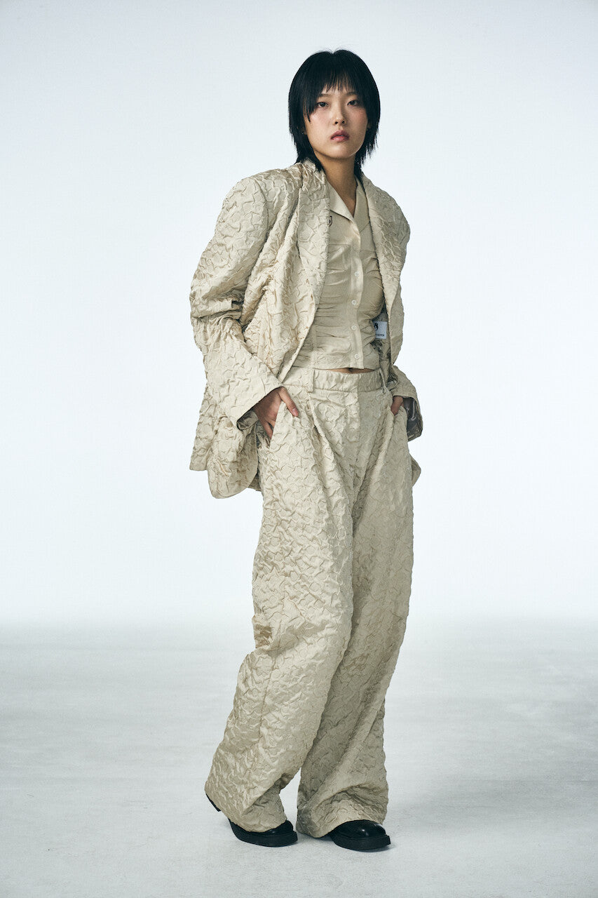 SHIRRING RAINDROP JACKET_BEIGE