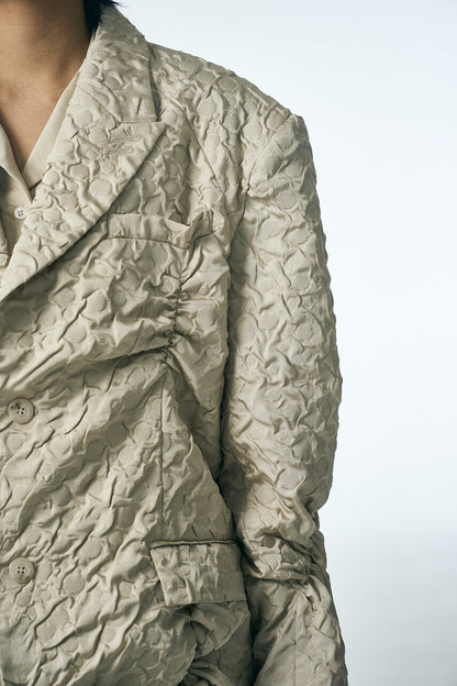SHIRRING RAINDROP JACKET_BEIGE