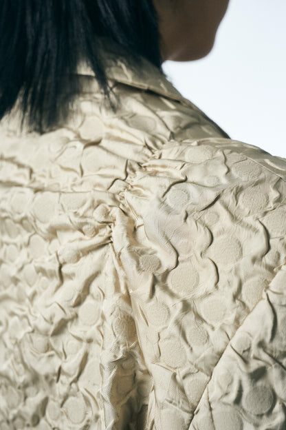 SHIRRING RAINDROP JACKET_BEIGE