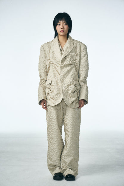 SHIRRING RAINDROP JACKET_BEIGE