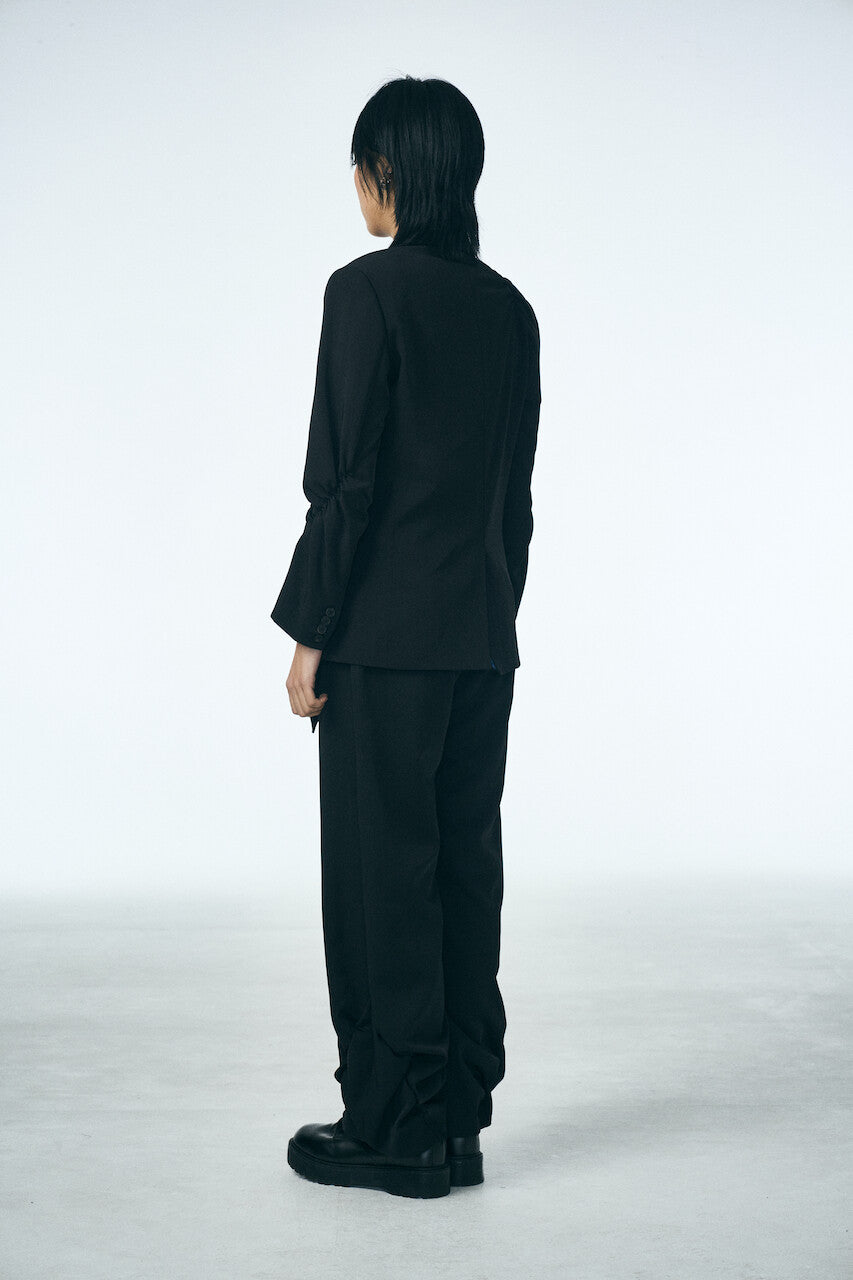 SHIRRING SINGLE JACKET_BLACK