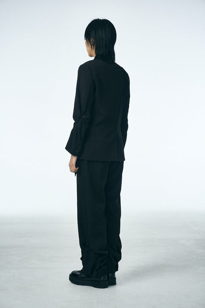 SHIRRING SINGLE JACKET_BLACK