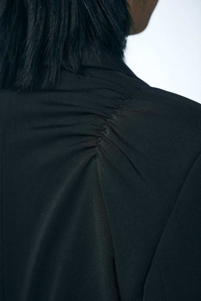 SHIRRING SINGLE JACKET_BLACK