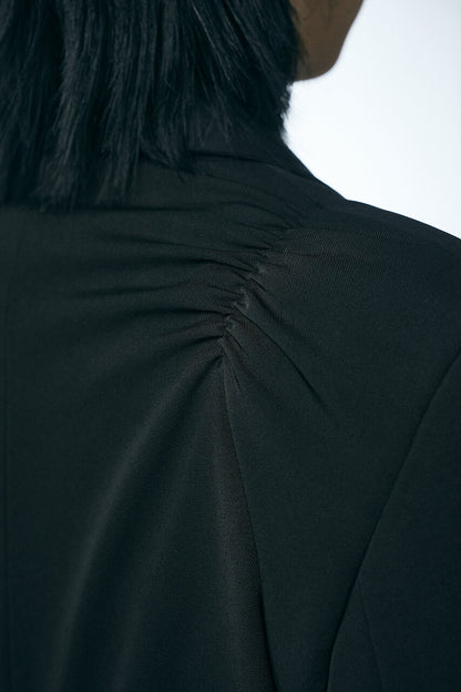 SHIRRING SINGLE JACKET_BLACK