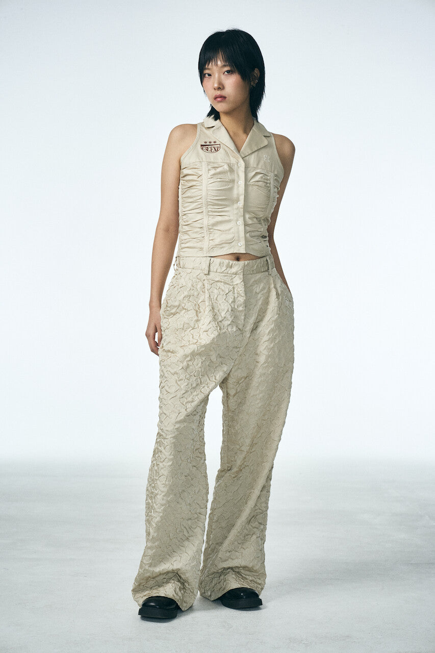333 SHIRRING SLEEVELESS SHIRT_BE